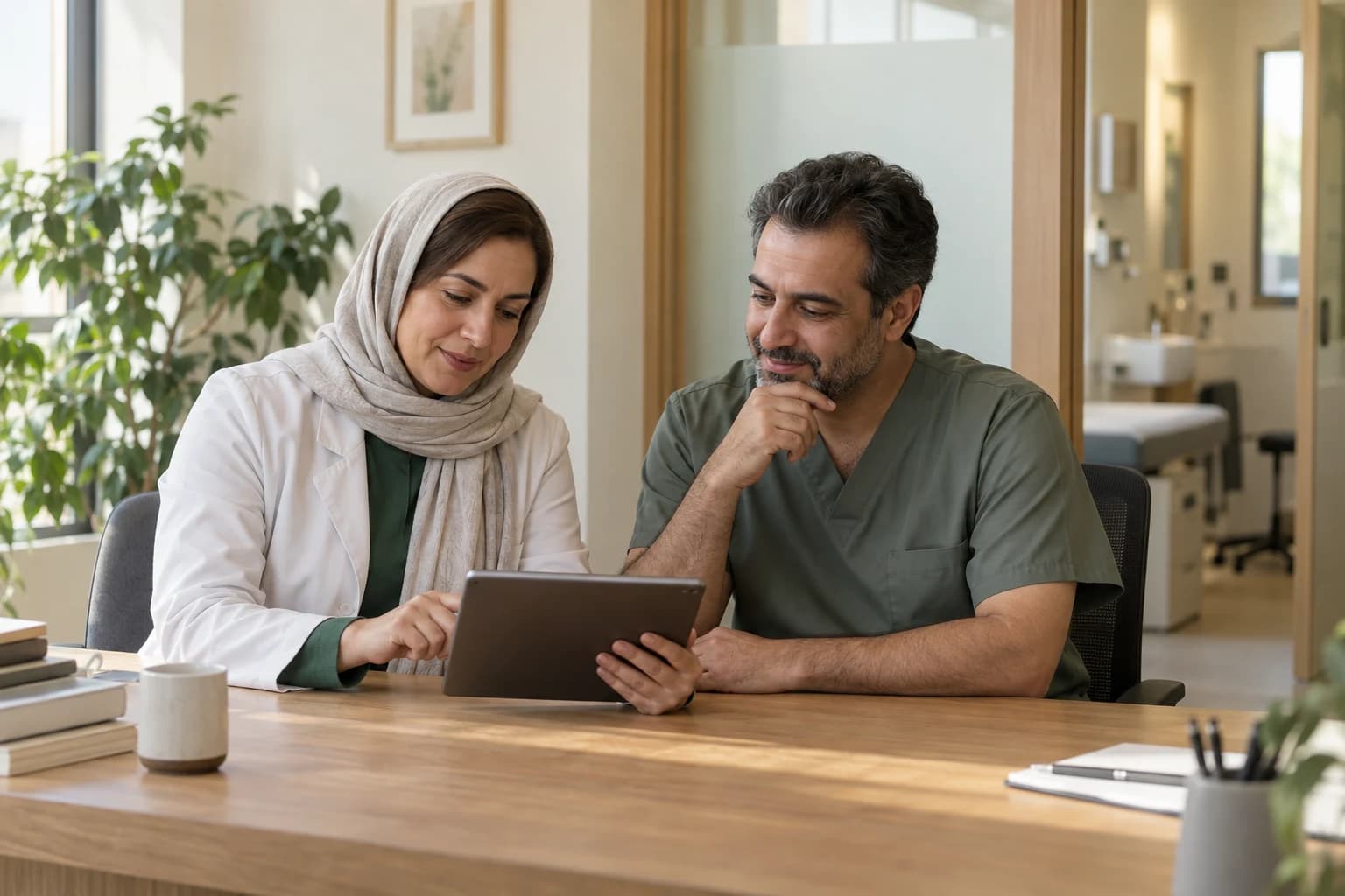 تصویر مفهومی گفتوگو و همکاری میان ارائهدهندگان خدمات سلامت